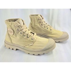 Palladium Pampa Hi Mens Sahara Tan Canvas High Top Boots 02352-221-M Size 9.5